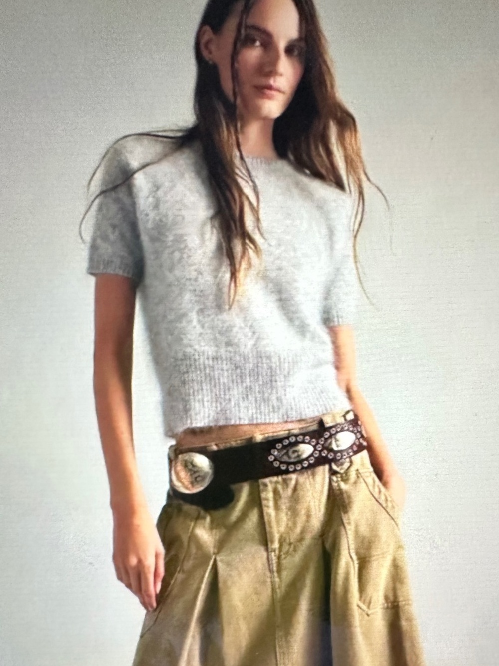 Free people sweater furry gray.